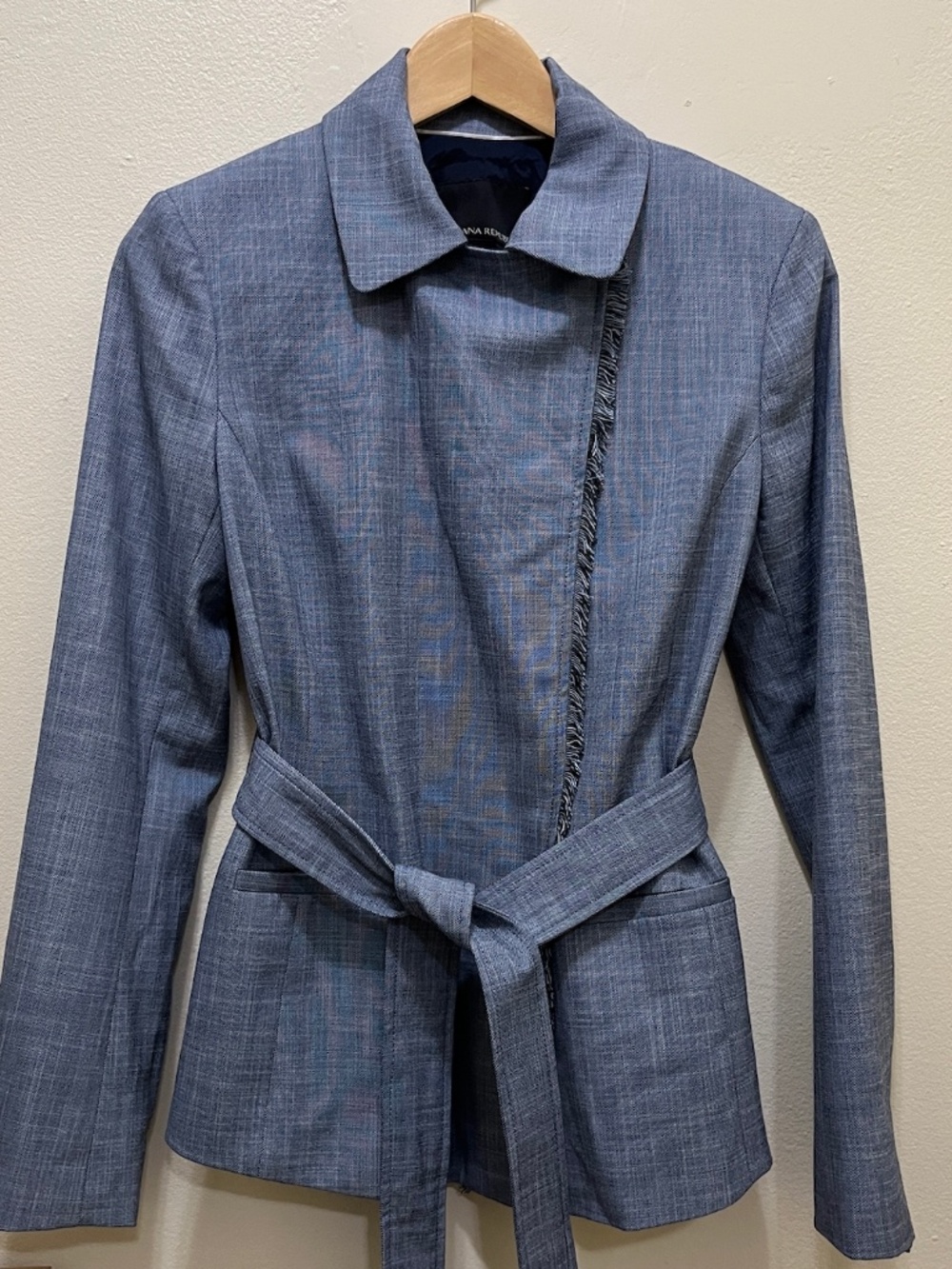NEW W/TAG BANANA REPUBLIC FRINGE BLAZER BLUE SIZE2 SM